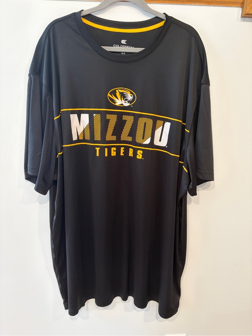 Colosseum Mizzou Tigers Black and Gold Dri-Fit Short Sleeve Athletic Tee - 4XL